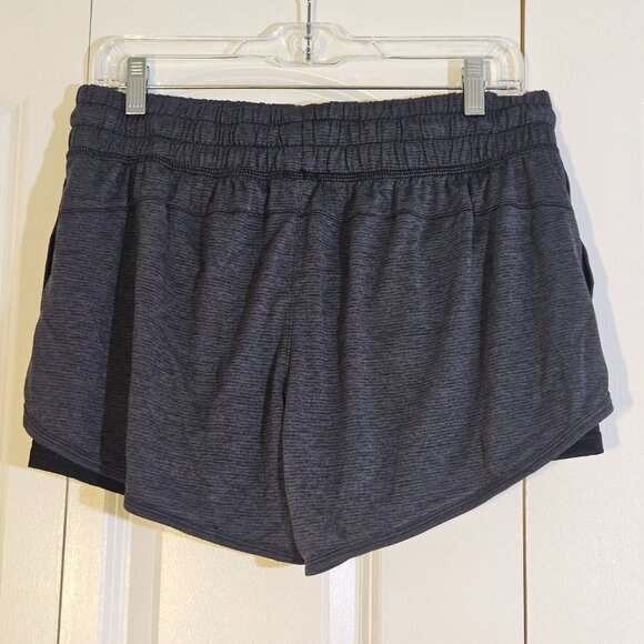 Avia Women's Shorts Size L Gray/Black with Compression Under Shorts Running - Picture 3 of 4